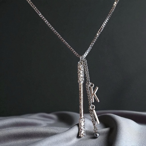 Dungeons and Dragons Monk necklace Monk staff and the initials KI DND jewelry - Picture 3 of 17